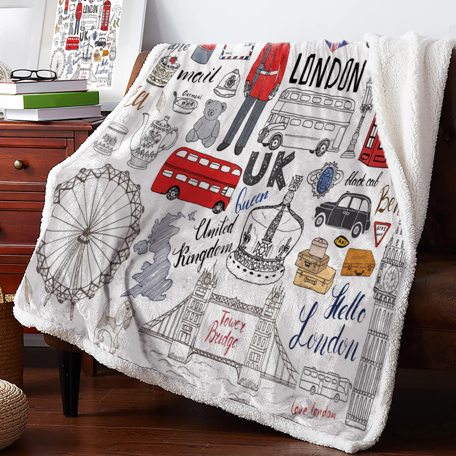 Британское граффити лондонская культура мультфильм каракули домашний декор