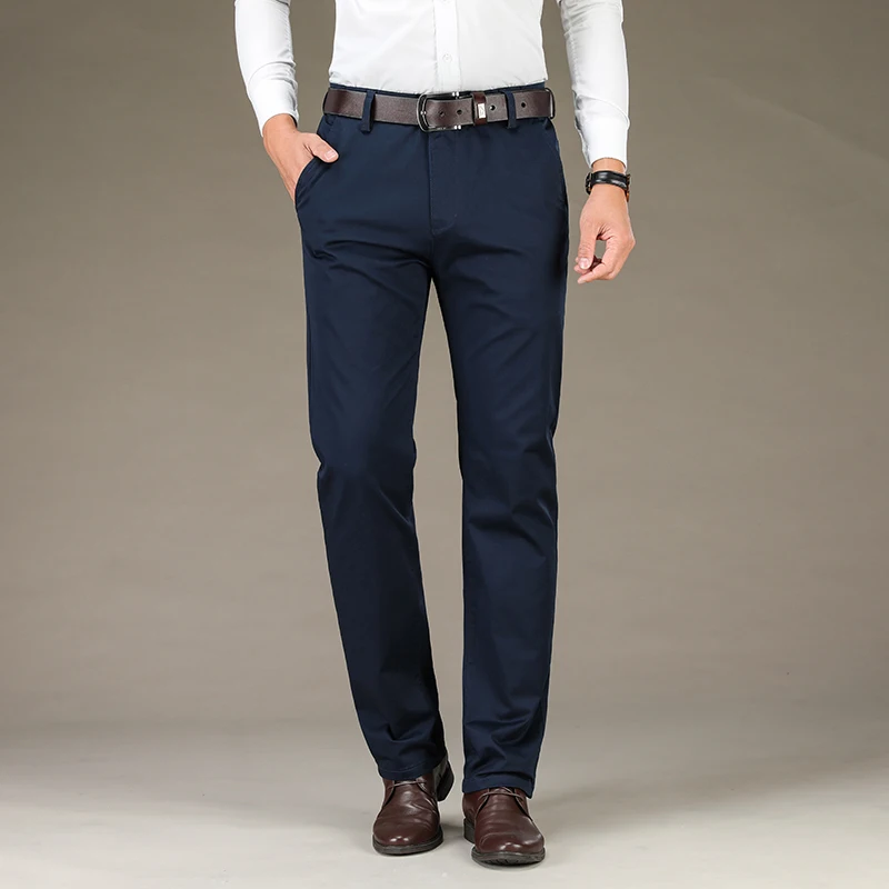 CHENLUN мужские брюки хлопковые повседневные Стрейчевые длинные прямые высокого