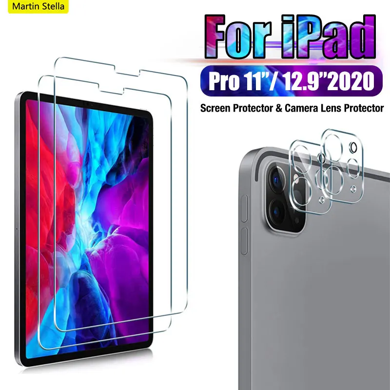 Закаленное стекло 2 в 1 для Ipad Pro 11 12 9 Защитная пленка экрана планшета и объектива