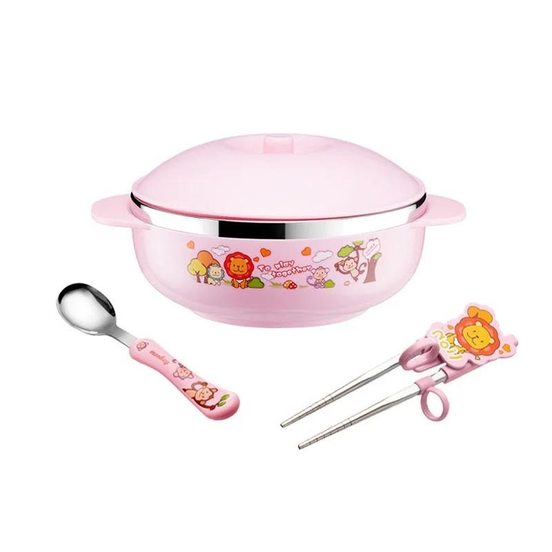 3 шт. чаша для кормления ребенка ложка палочки еды набор детей мультфильм миска