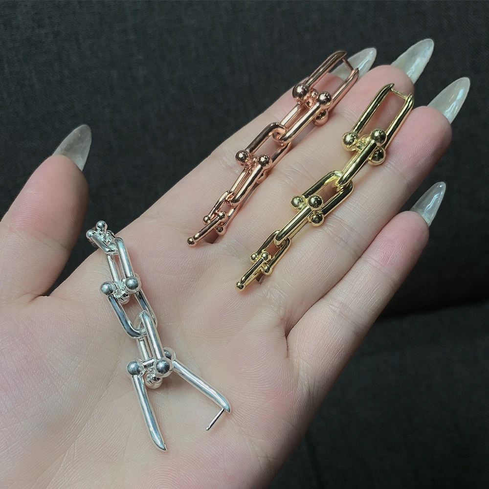 

S925 Sterling Silver Earrings Female Charm Jewelry U-shaped Design Fashion Party Wedding Accessories for Girlfriend Holidaygifts
