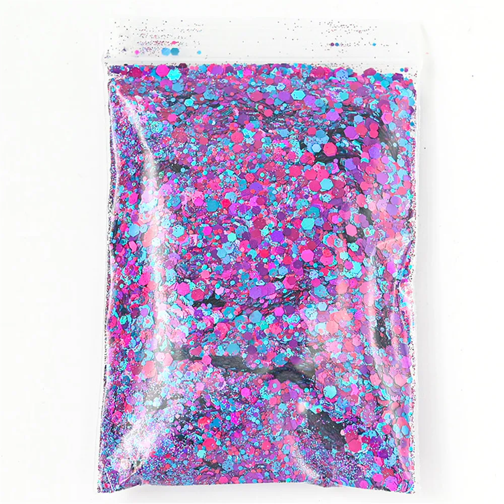 

50grams/12 Color/Mixed Color/Nail/Body/Eye/Face Glitter Sequins For Nail Art 0.2-3mm/Mixed Size/ Hexagon Flake Nail Glitter MD88
