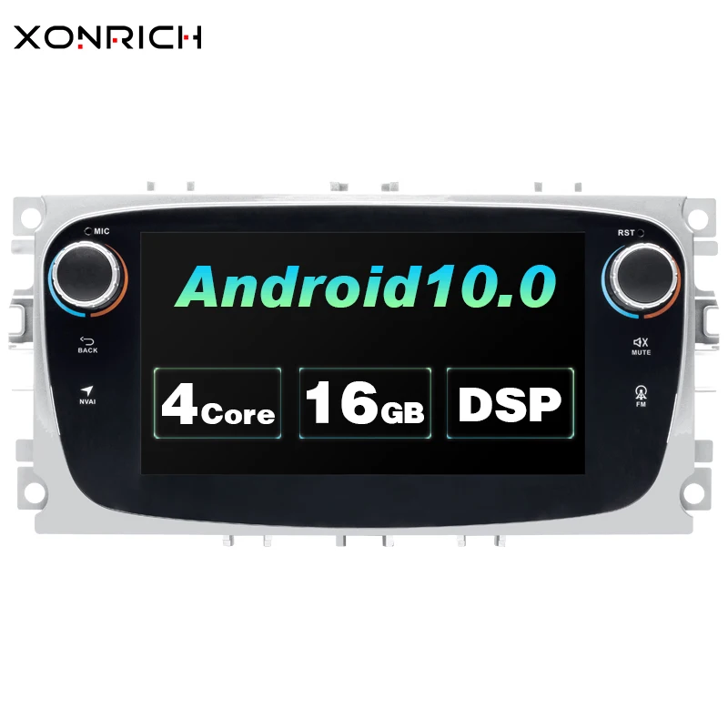 2 ГБ Android 10 Автомобильный мультимедийный DVD-плеер для Ford Focus Mondeo 4 C-Max S-Max Galaxy KugaTransit