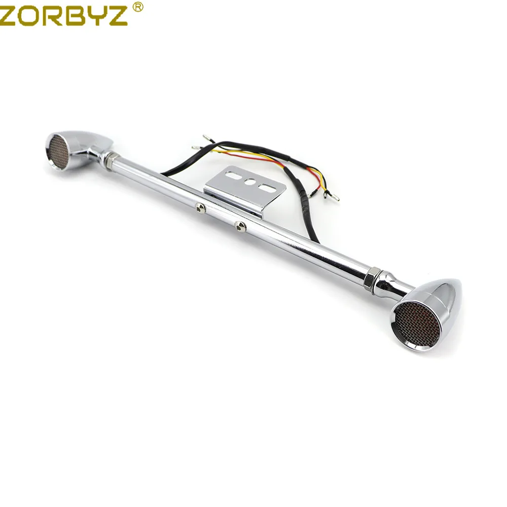 Черный/Хромированный передний и задний металлический короткий светодиодный