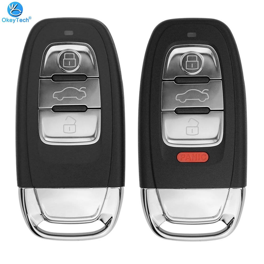 

OkeyTech For Audi A4L A6L Q5 A5 754C / 754G Replacement Smart Remote Car Key Shell Cover Case Fob 3 4 Buttons With Key Blade