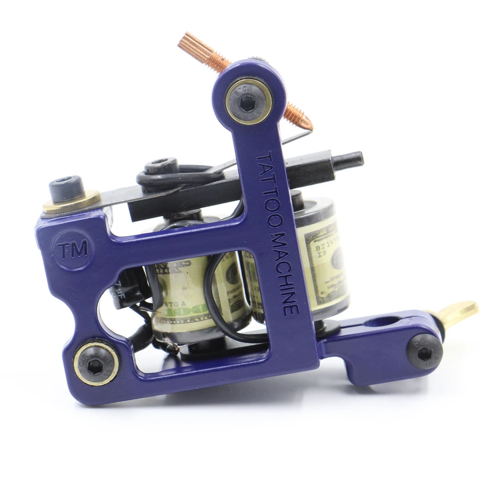 10 перекосов катушки синий цвет татуировки машина для шейдеров и лайнер пистолет