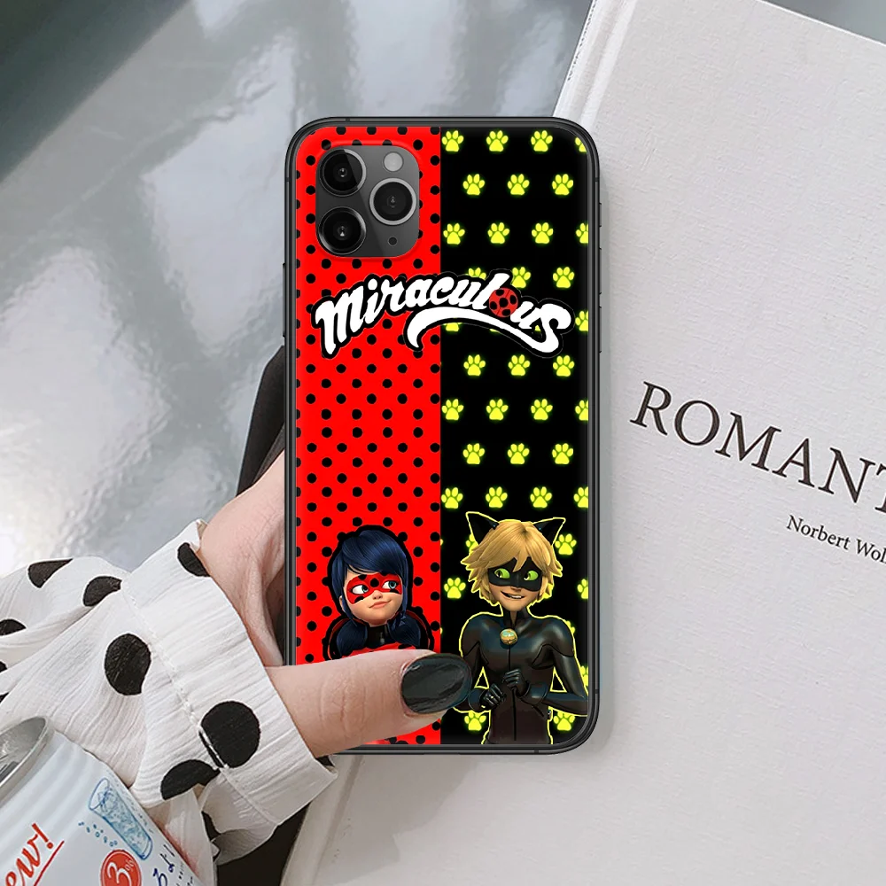 

Seven Star Ladybug Cartoon Phone Case For IPhone 4 4s 5 5S SE 5C 6 6S 7 8 Plus X XS XR 11 12 Mini Pro Max 2020 black Bumper