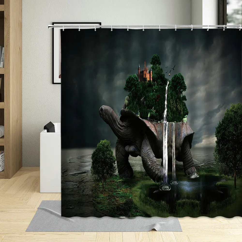 

Seabed Funny Turtle Tortoise Cute Animal Child Bathroom Decor Polyester Fabric Bath Curtains Waterproof Shower Curtain With Hook