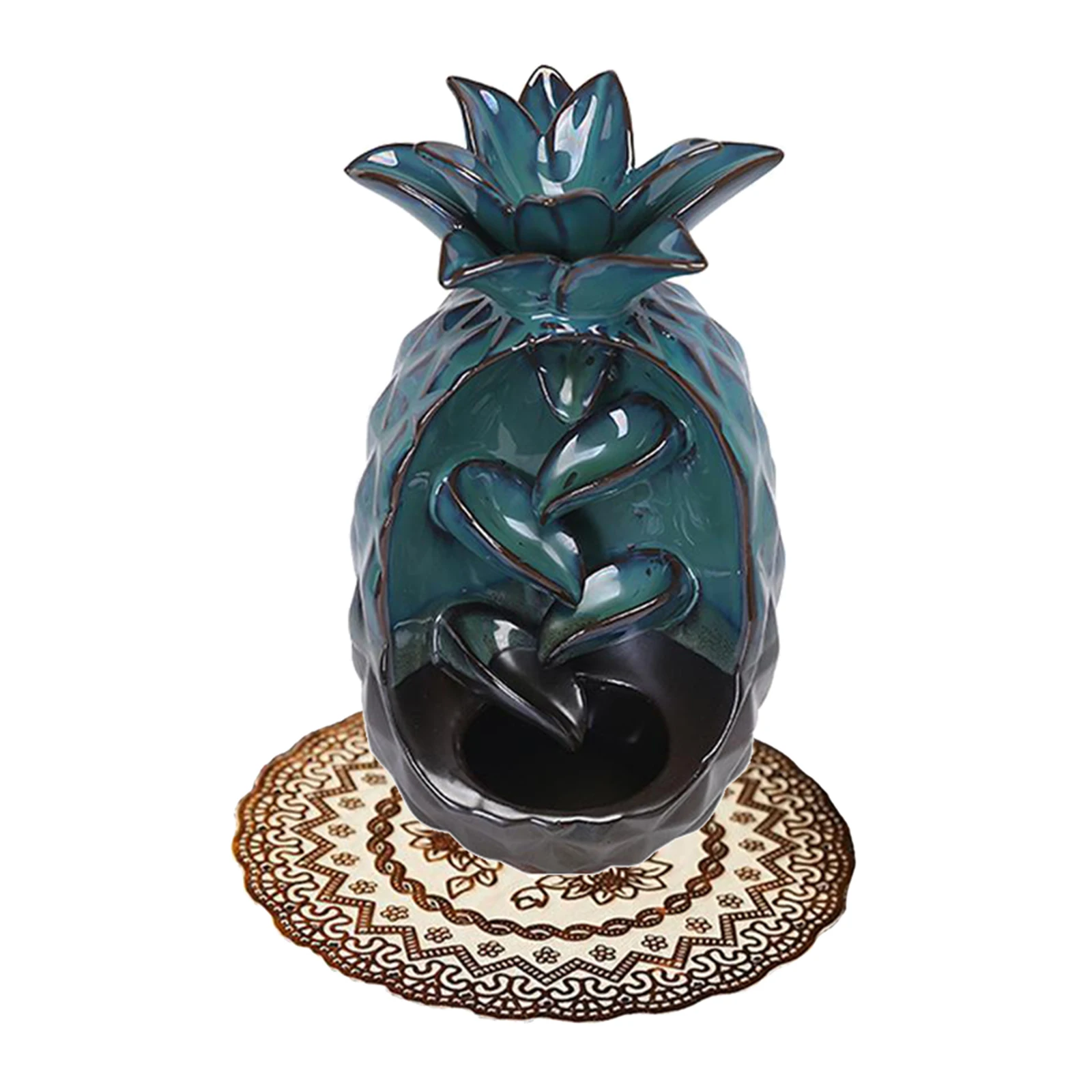 

Handmade Gift Home Decorations Creative Ceramics Pineapple Waterfall Backflow Incense Burner Indoor Aromatherapy