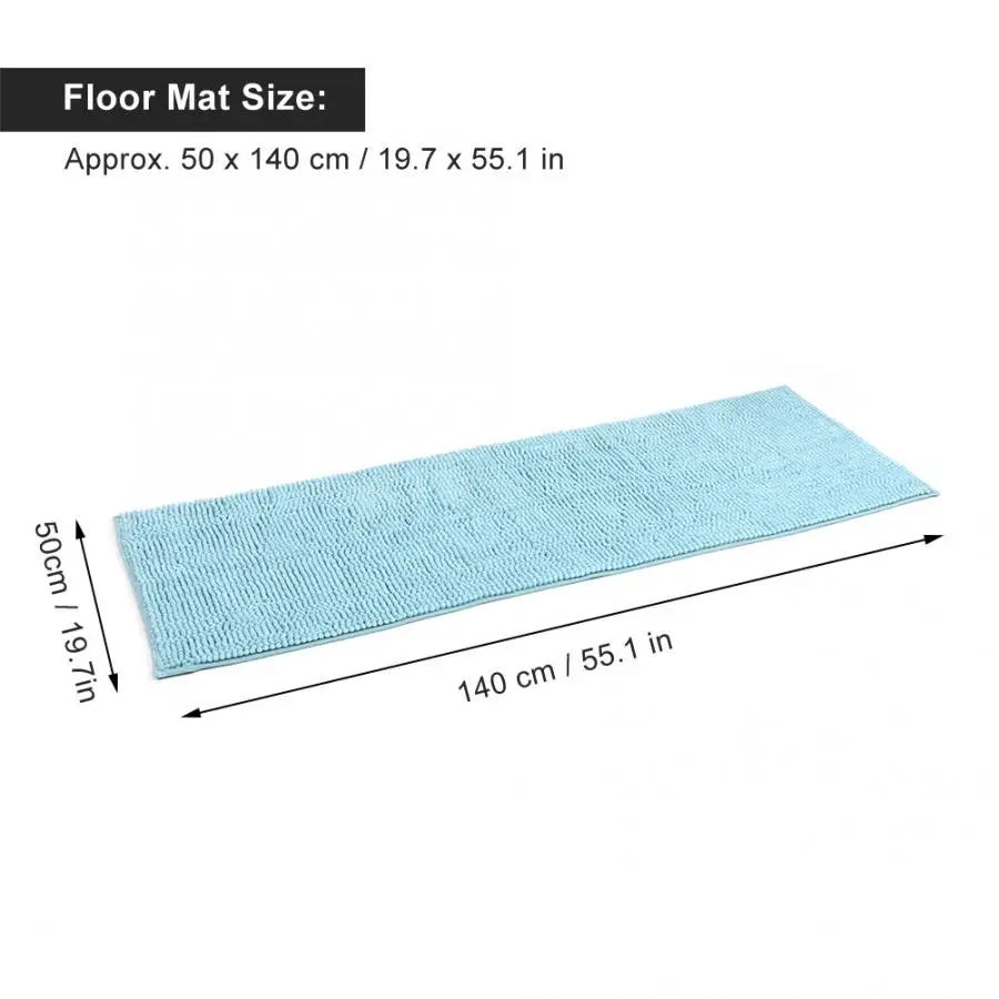 

50x140 cm Light Blue Comfortable Non-Slip Floor Carpet Foot Mat for Kitchen Bedroom Bathroom Skidproof