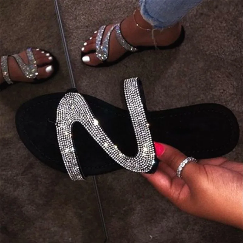 

Women Summer Flat Bling Slippers Transparent Jelly Flat Shoes Female Flip Flops Sandals Outdoor Beach Ladies Slides Glitter