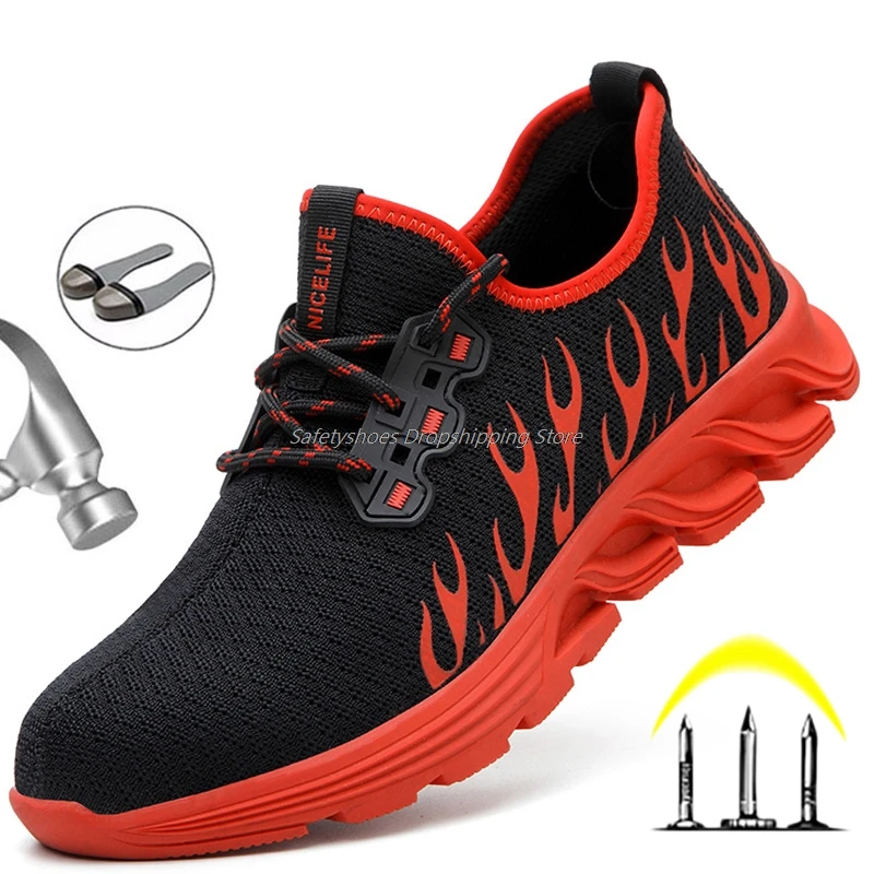 

20201 Safety Shoes Working Boots Steel Toe Cap Shoes Anti-Smashing Breathable Sneakers For Men Casual Shoes Anti-Piercing Boots