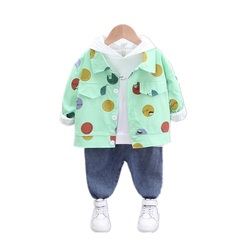

New Spring Autumn Baby Clothes Fashion Girls Boys Cotton Hoodies Jacket Pants 3Pcs/sets Kids Casual Clothing Toddler Tracksuits