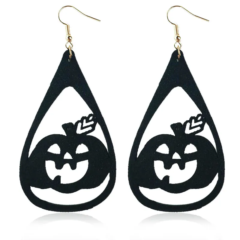 Крутые серьги на Хэллоуин для женщин и девушек креативные кожаные с тыквой лидер