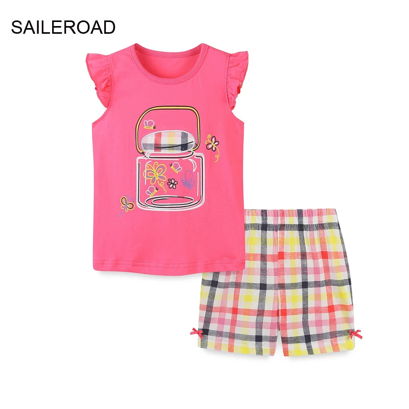 

SAILEROAD Summer Children's Clothes Boy Cartoon Butterfly T shirts+Pants Kids Short Sleeves Clothing Set Teens Tracksuit