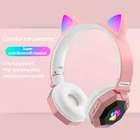 Новинка 2021, наушники с креплением на голову, беспроводная гарнитура Bluetooth 5,0, симпатичные наушники с кошачьими ушками, музыкальные спортивные игровые наушники