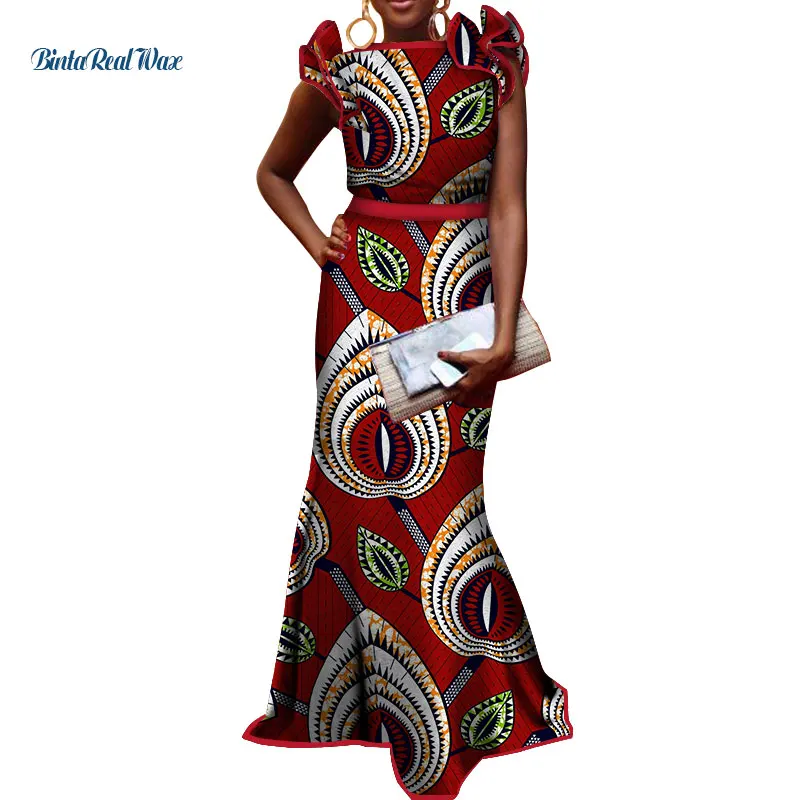 Женские африканские платья в стиле Дашики длинные африканском с принтом Анкары