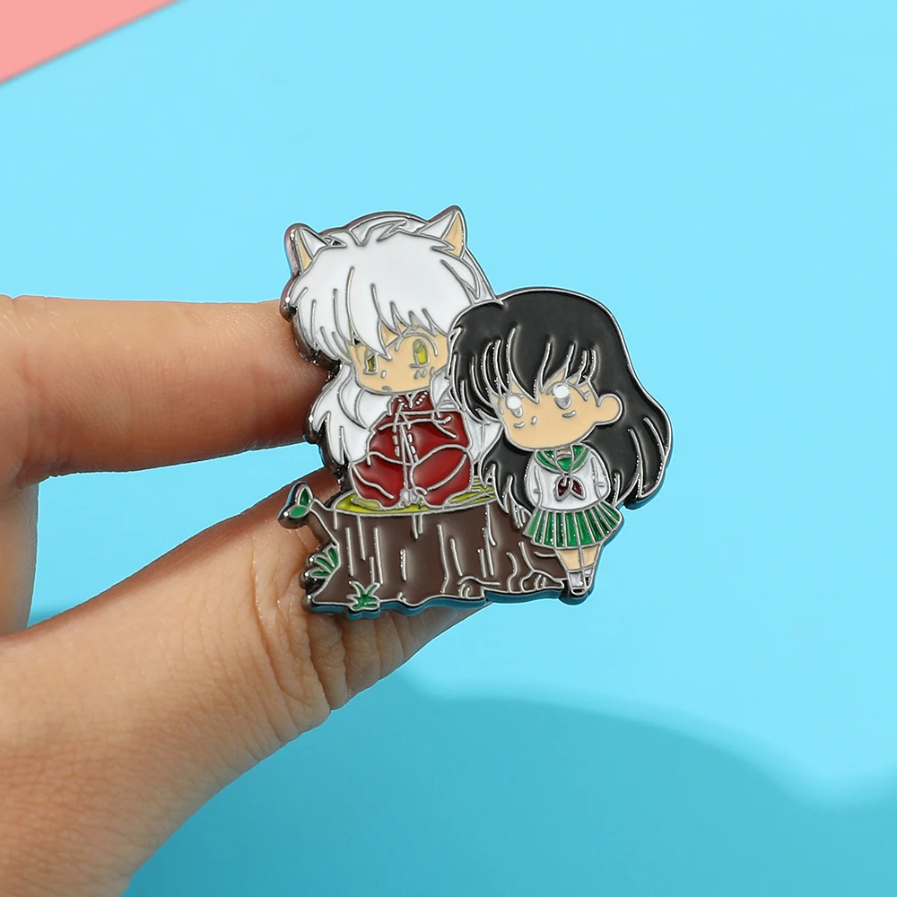 Эмалированная брошь с милым японским аниме InuLove Inuyasha &amp Kagome Kawaii Классическая
