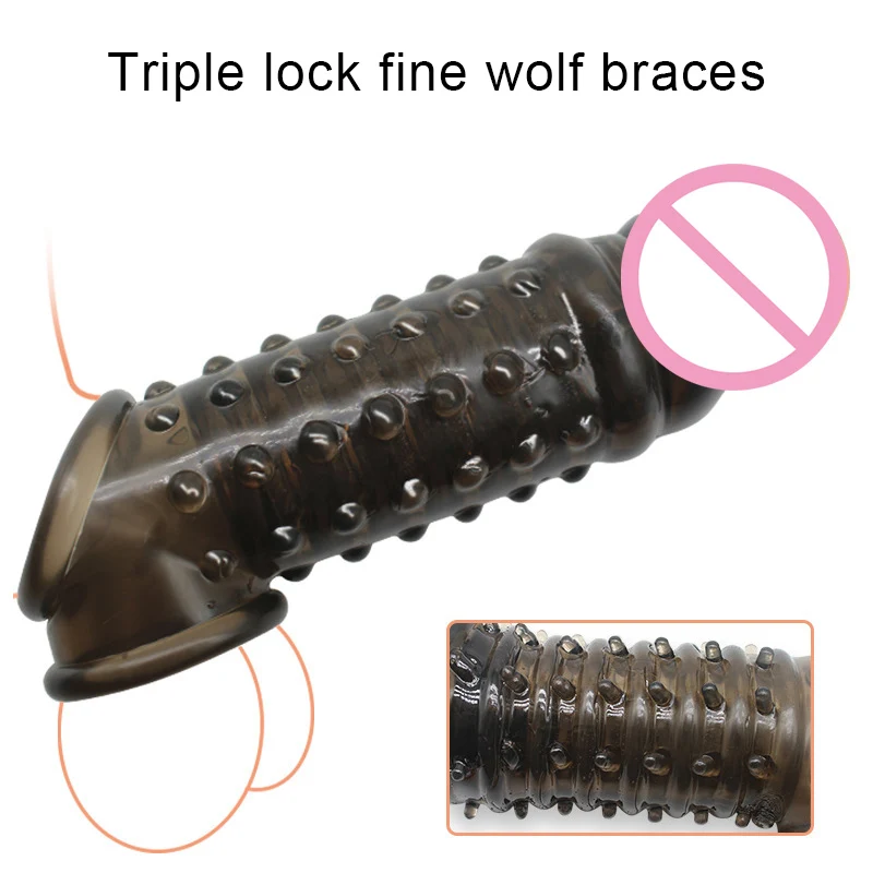 Hot Penis Extender Enlargement Cock Ring Reusable Condoms with Soft Spikes Male Sex Toys sy998 | Vibrators
