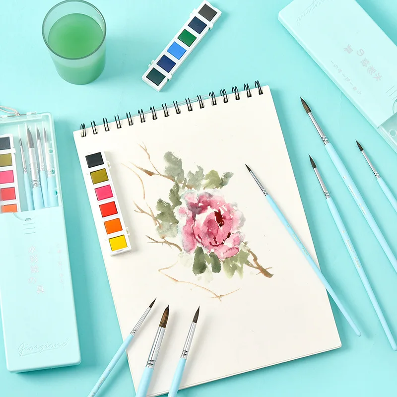 Животные волосы искусственная кожа инструменты для рисования акварелью набор