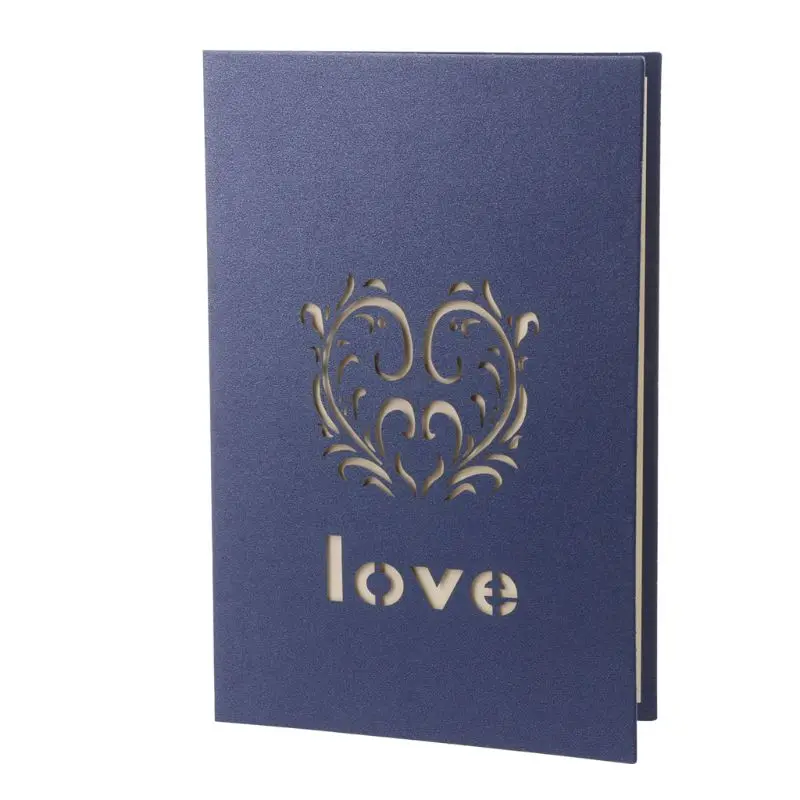 Винтажные 3D выдвижные бумажные поздравительные открытки с лазерной резкой