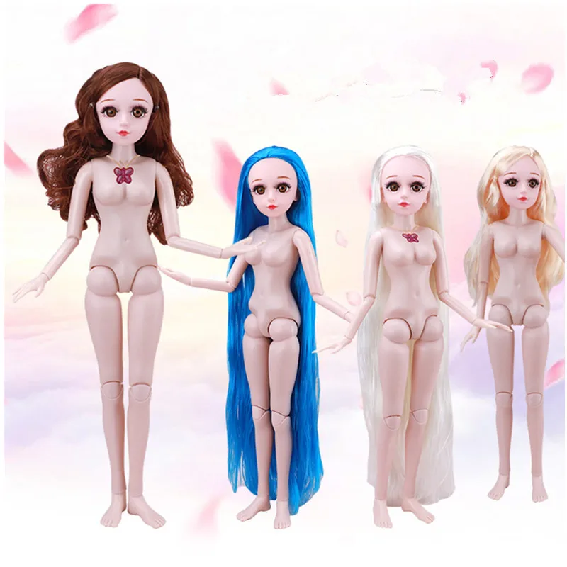 

New 60cm Leaf Loli Doll Naked Baby Nude Real Eyes Long Eyelashes Multi-Joint Princess Girl's Toy