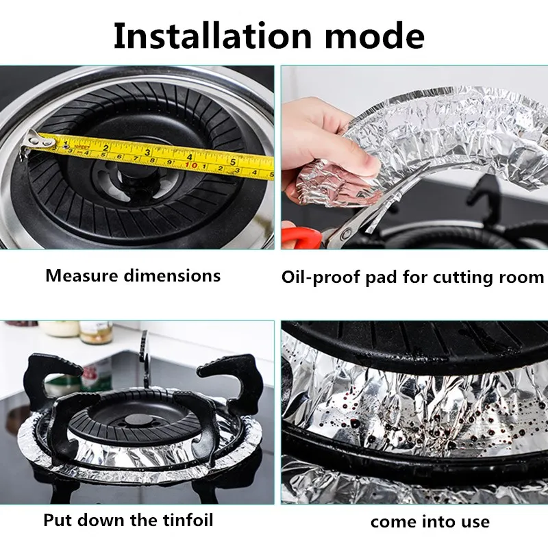 

10Pcs Thickened Aluminum Foil Square Round Stove Burner Covers Gas Oven Covers for Top Gas Stove Liners Oil Proof Cleaning Pad