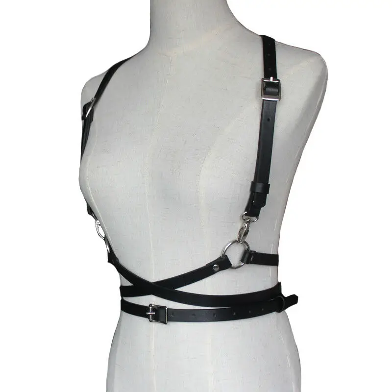 

Fashion Women Men Gothic Handmade PU Leather Harness Belts Body Bondage Waist Straps Punk Rock Stylish Accessories