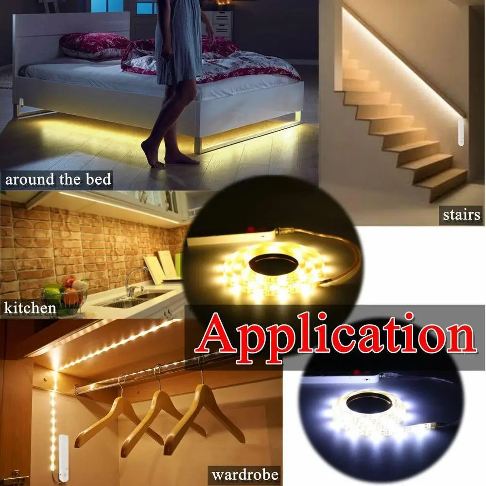 Светодиодная лента с ночным датчиком движения креативный светильник питанием от