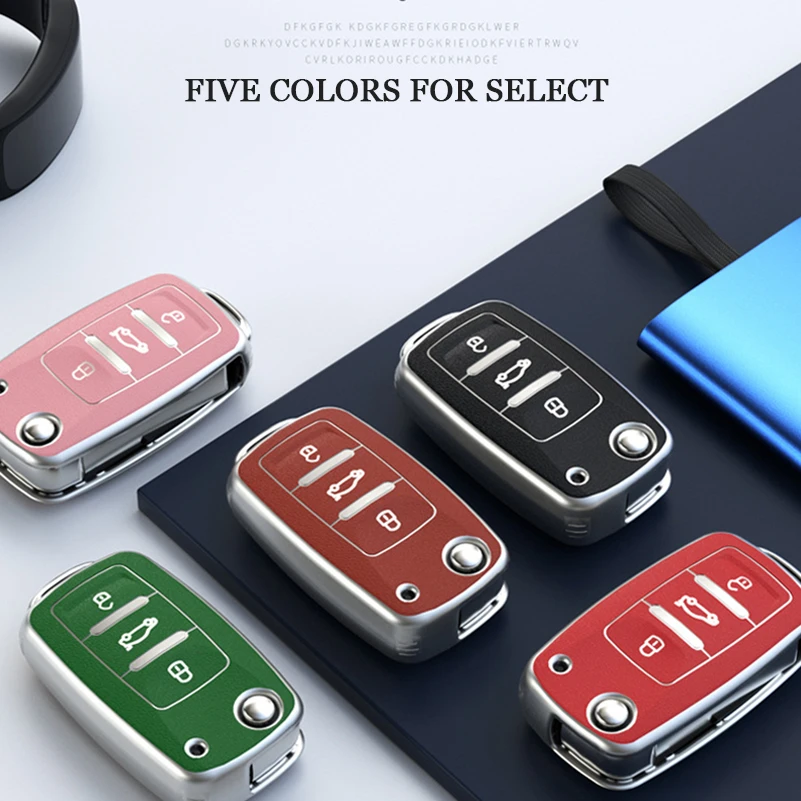 

TPU Smart Remote Car Key Fob Case Cover Bag For VW Golf Polo For Skoda Octavia Keyrings Keychain Shell Accessories
