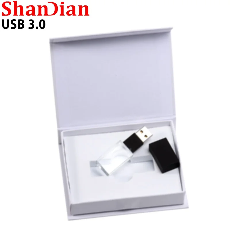 Прозрачный стеклянный USB 3 0 Автомобильный логотип usb-накопитель фактическая