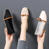 2021 spring autumn new fashion casual shoes bow knot square mid heel women shoes woman slip on round toe ladies shoes