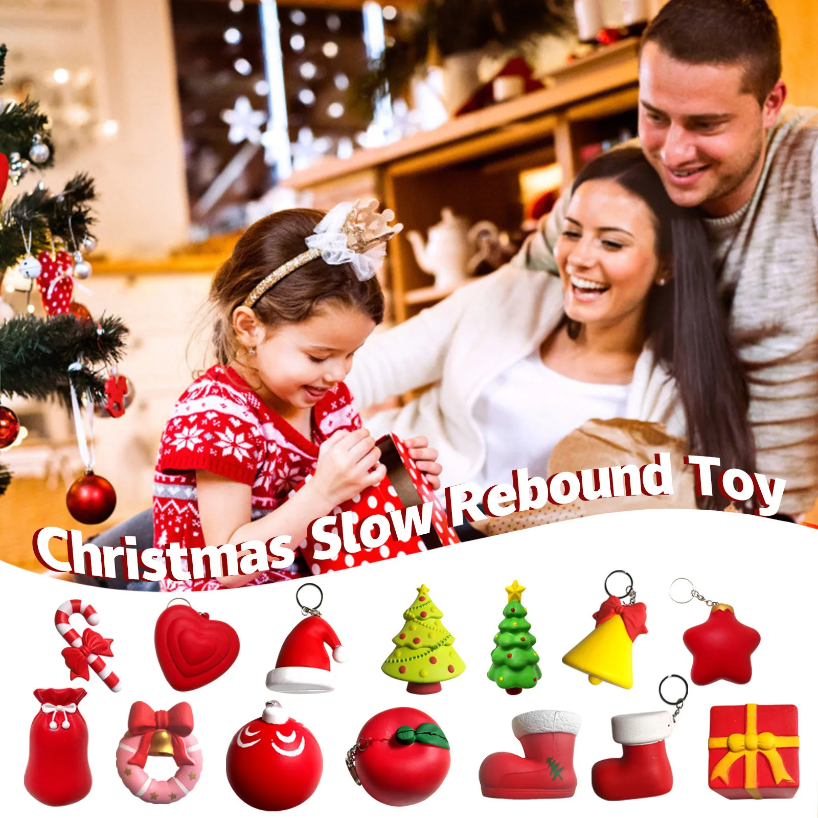 

Fidget Toys Styles Cartoon Xmas Squeezable Toy Christmas Foam Decompression Vent Toy Christmas Decorations Stress 2022 Xmas Gift
