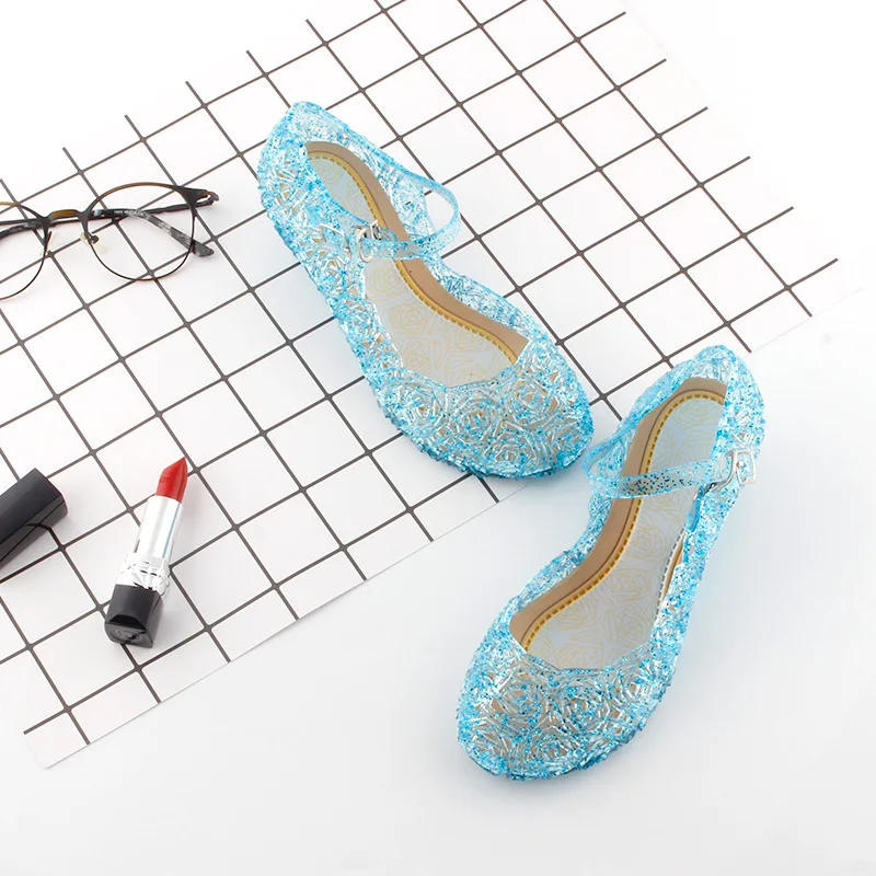 Босоножки для девочек Aisha обувь с кристаллами Золушки высокий каблук принцессы