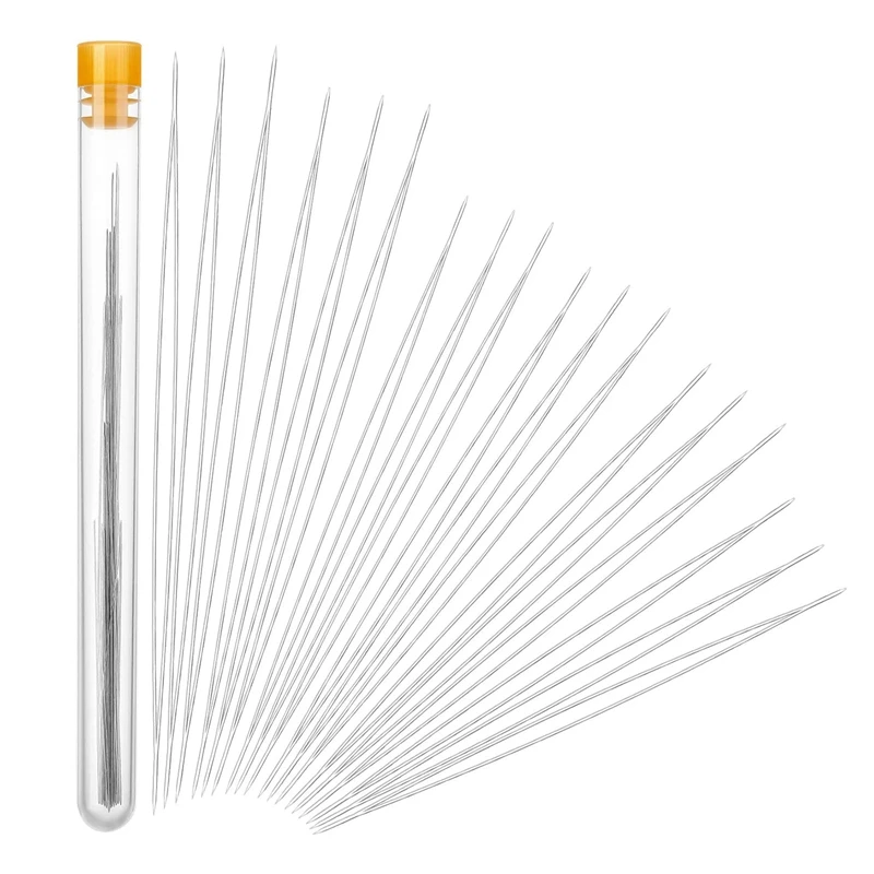 

30 Pieces 6 Size Beading Needles Big Eye Beading Needles Beading Embroidery Stainless Needles for Jewelry Making