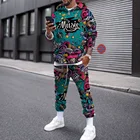 Новинка 2022, брендовый свитер с музыкальным элементом, спортивный костюм, мужской повседневный костюм из двух предметов с 3D-принтом, мужской костюм большого размера для весны и осени