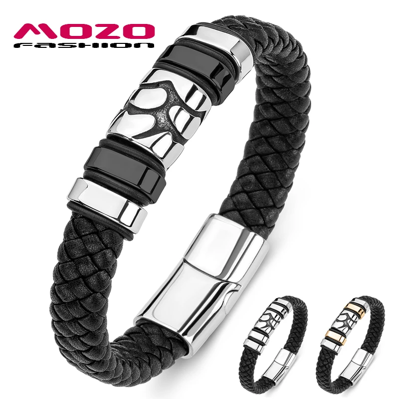 Мужской плетеный браслет из нержавеющей стали в стиле хип хоп|Браслеты-манжеты| |