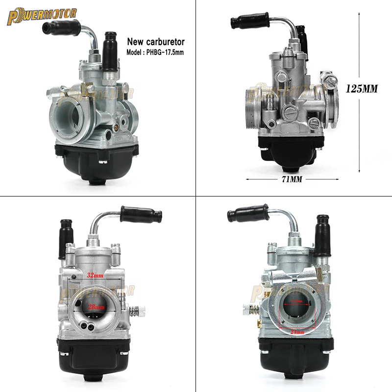 Мотоцикл 12 мм 15 17 19 21 PHBG Carburador черный гоночный карбюратор 2-х тактный Yamaha пух зума