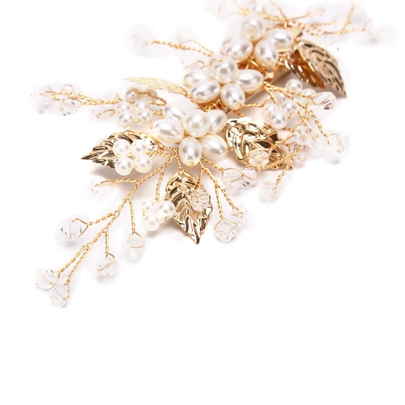 1pcs Leaf Barrette Alligator Hair Clip Baroque Pearl Hairpins Headdress Headpiece Goddess Wedding Accessories Jewelry | Украшения и