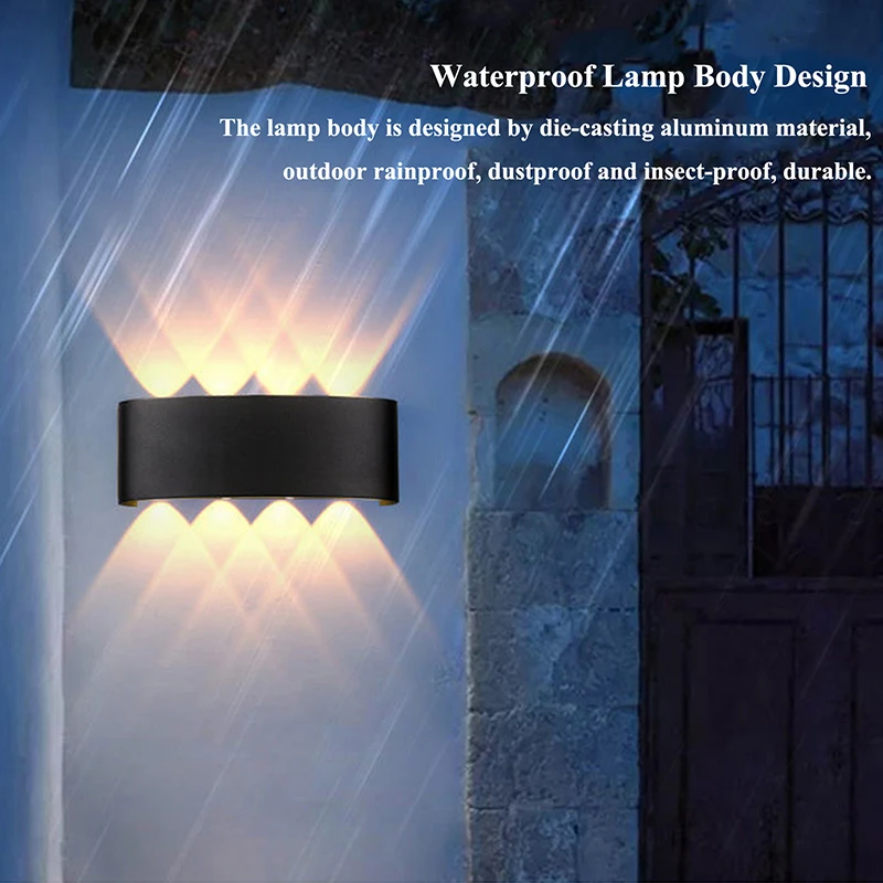 

IP65 LED Wall Lamp Outdoor Waterproof Garden Lighting Aluminum Indoor Bedroom Living Room Stairs Wall Light