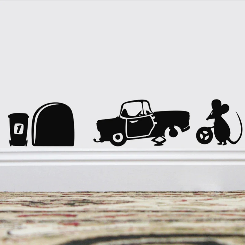 Забавные настенные наклейки с отверстиями для мыши кухни спальни домашний декор