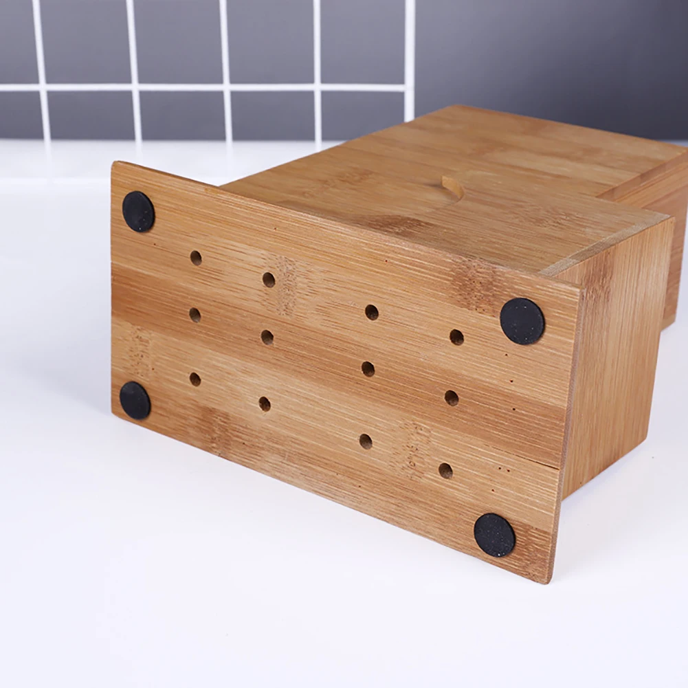 

Wood Knife Holder Block Stand Organizer Scissor Slot Storage Rack Bamboo Kitchen Organizer Tool Gadget Storage Shelf Rack