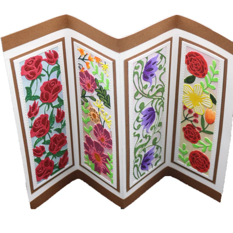 4 стиля прямоугольная рамка металлические штампы трафарет декор в виде цветка