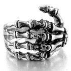 Кольцо в стиле панк с черепом, призрачным когтем, титановая сталь, мужское, женское, мужское, с лапой демона, увеличенное кольцо на Хэллоуин, подарочные украшения
