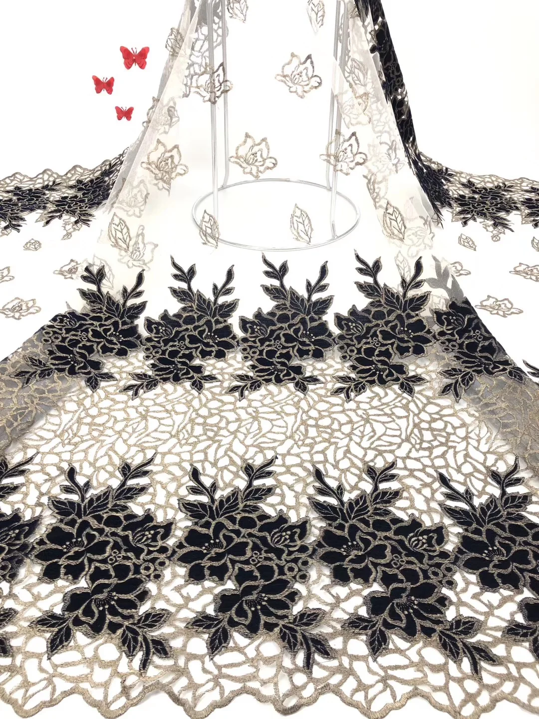 

Latest African Stones Lace Fabric 2019 High Quality Lace Fashion Nigerian Net Lace Fabrics Tulle French Lace Fabric RF367