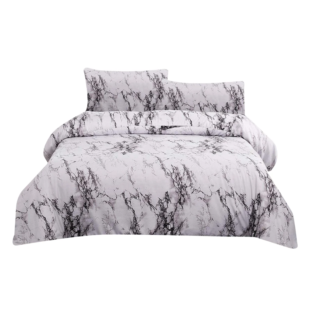 

3pcs/set Marble Style Bedding Set Duvet Cover Pillow Case, Great Birthday & Housewarming Gift