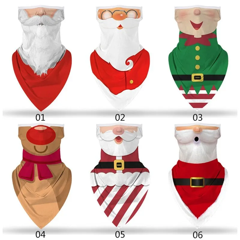 

1Pcs Christmas Santa Claus Elk Pattern Print Cycling Hiking Scarves Outdoor Turban Riding Men And Women Sports Seamless Scarf