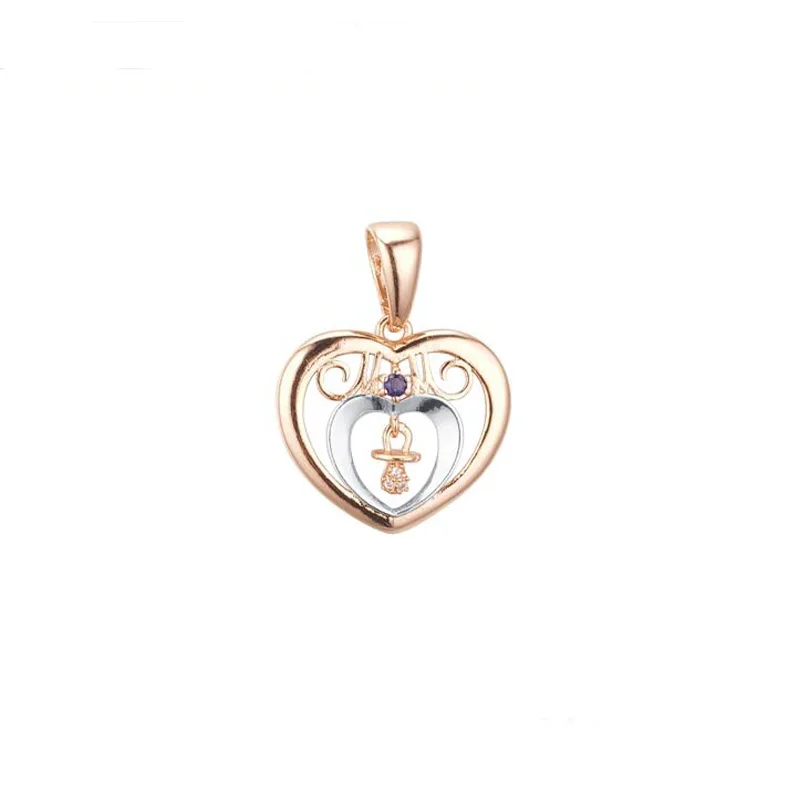 Женские ожерелья с подвесками FJ в форме сердца 3 вида розовое золото 585