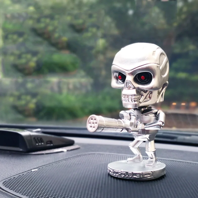 Креативные украшения в форме черепа для автомобиля с тряской головой украшение