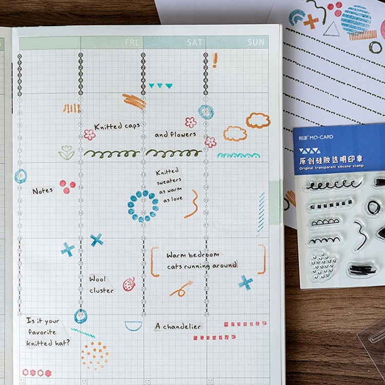 Силиконовые прозрачные штампы с геометрическим узором разделительная линия